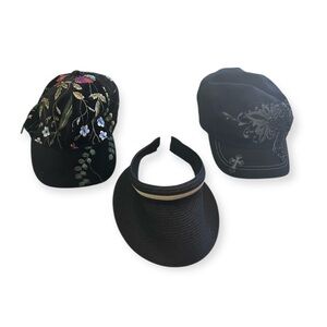 Steve Madden Black Embroidered Women's Cap + 2 more hats